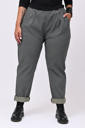 Pantalone bengalina over - Grigio piombo