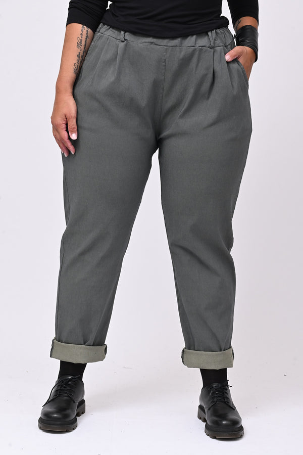 Pantalone bengalina over - Grigio piombo