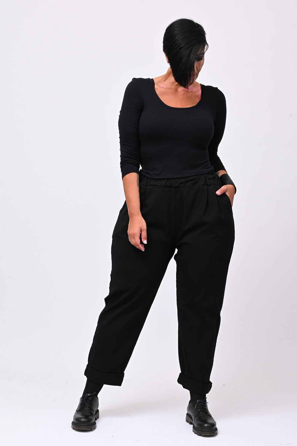 Bengaline oversized trousers - Black