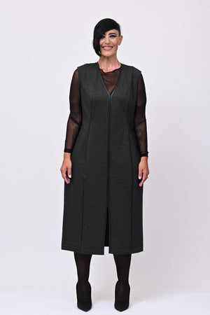 Tubino inserti ecopelle - Grigio