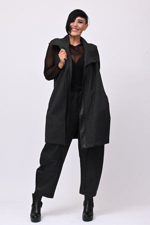 Gilet inserti ecopelle - Grigio