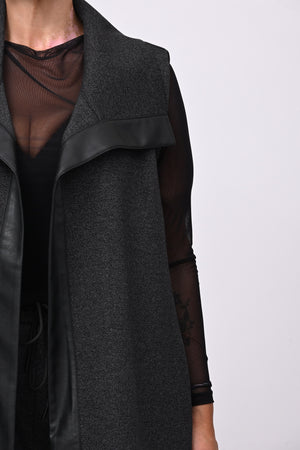 Gilet inserti ecopelle - Grigio