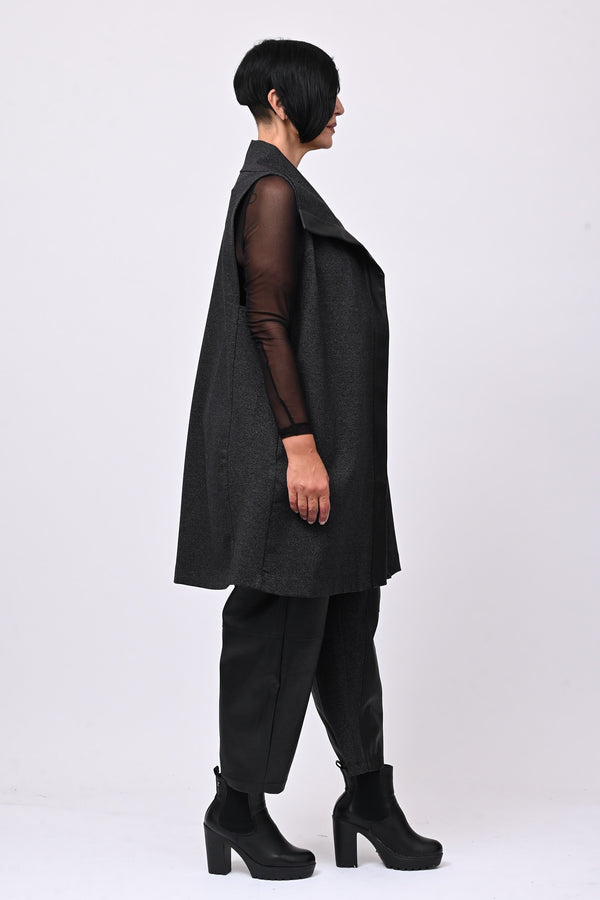 Gilet inserti ecopelle - Grigio