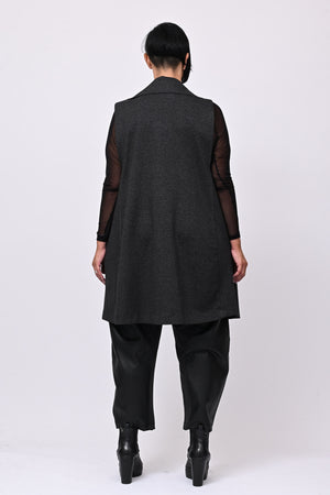 Gilet inserti ecopelle - Grigio