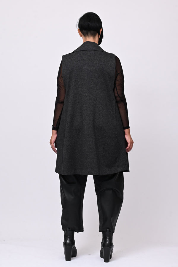 Gilet inserti ecopelle - Grigio
