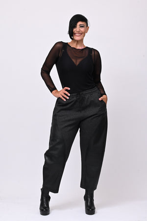 Pantalaccio inserti ecopelle - Grigio
