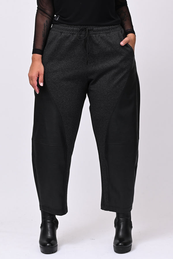 Pantalaccio inserti ecopelle - Grigio