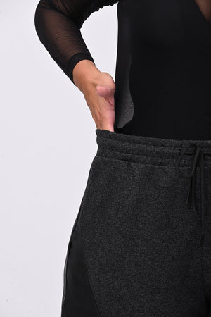 Pantalaccio inserti ecopelle - Grigio