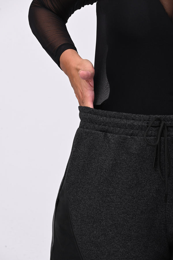 Pantalaccio inserti ecopelle - Grigio