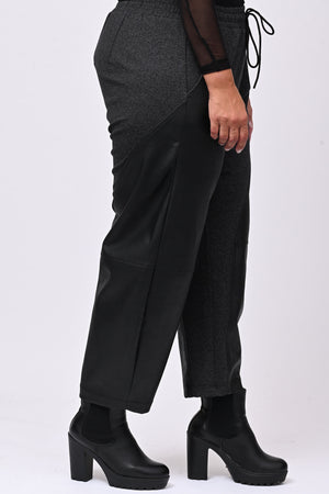 Pantalaccio inserti ecopelle - Grigio
