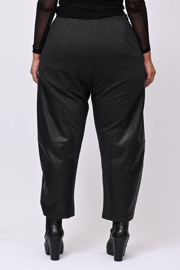 Pantalaccio inserti ecopelle - Grigio