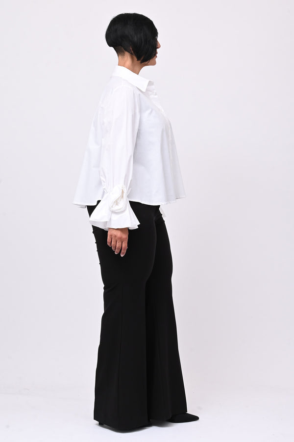 Camicia fiore manica - Bianco