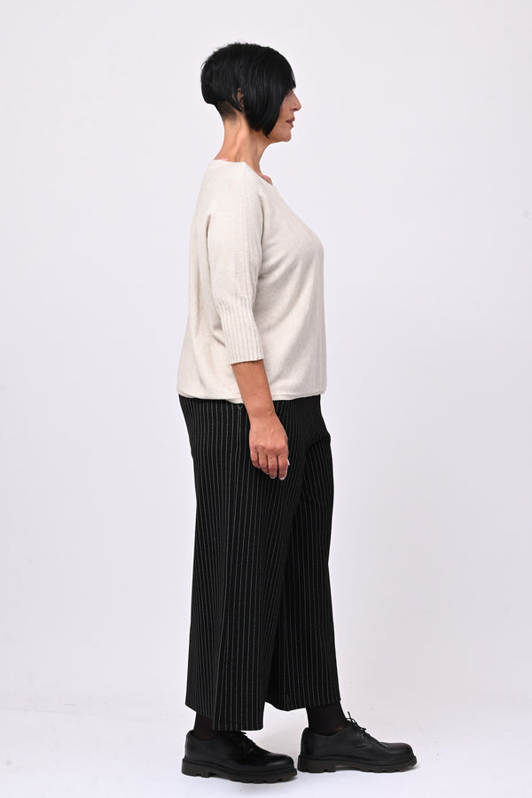 Pull scollo barca - Greige