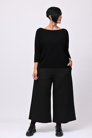 Pull scollo barca - Nero