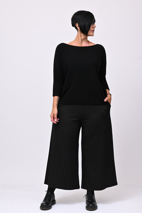 Pull scollo barca - Nero