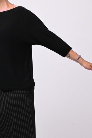Pull scollo barca - Nero