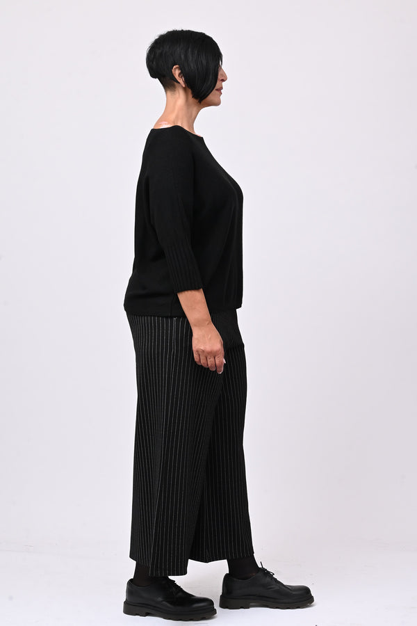 Pull scollo barca - Nero