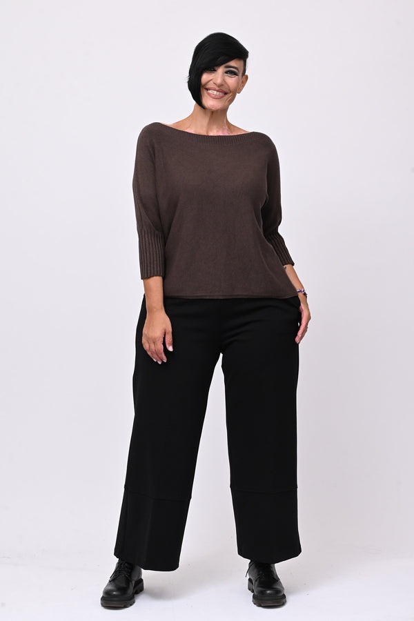 Pantalone maxi bordo - Nero