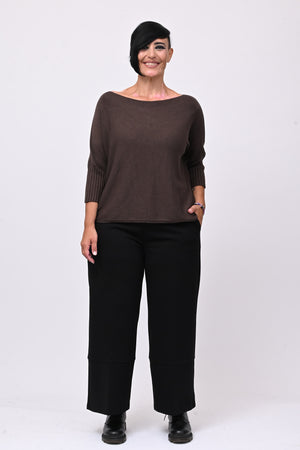 Pantalone maxi bordo - Nero
