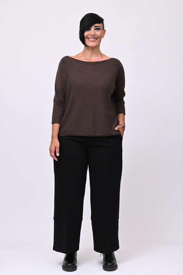 Pantalone maxi bordo - Nero