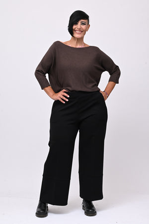 Pantalone maxi bordo - Nero