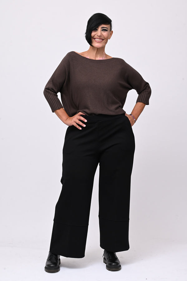Pantalone maxi bordo - Nero