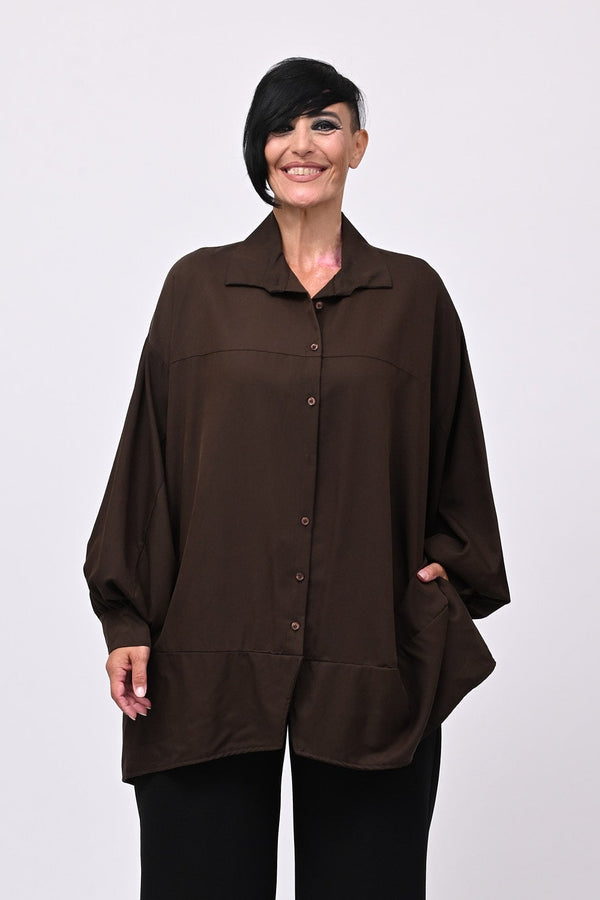Camicia over stondata - Moro