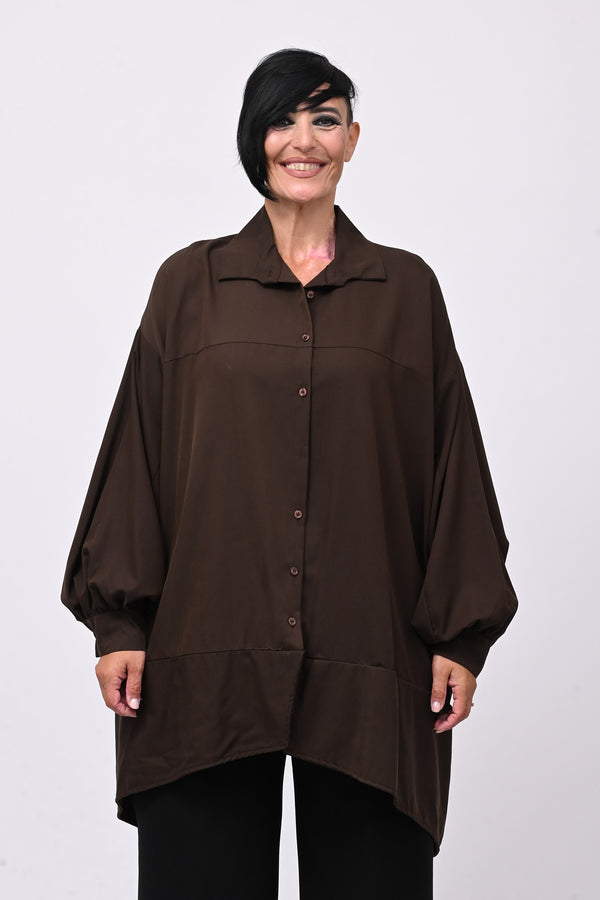 Camicia over stondata - Moro