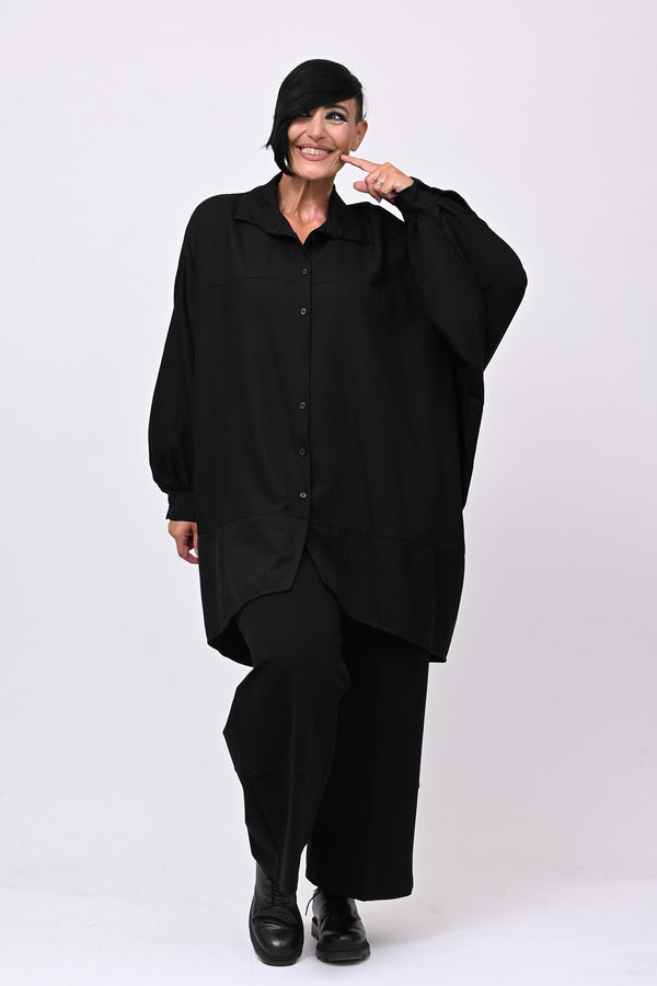 Camicia over stondata - Nero