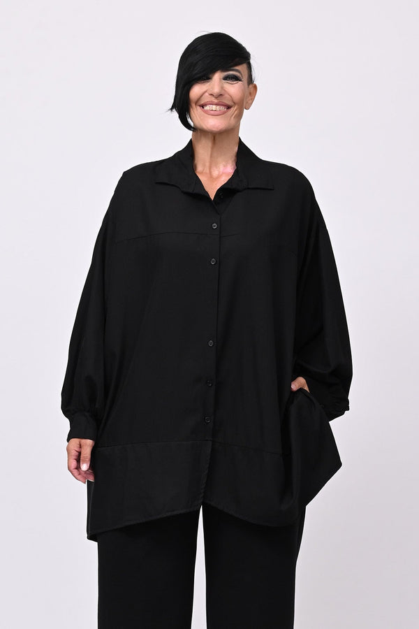 Camicia over stondata - Nero
