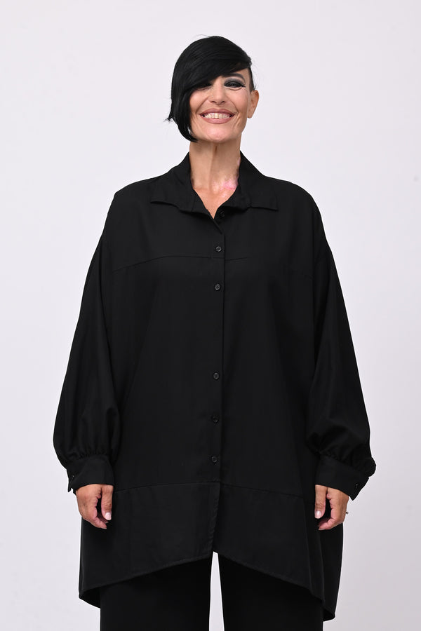 Camicia over stondata - Nero