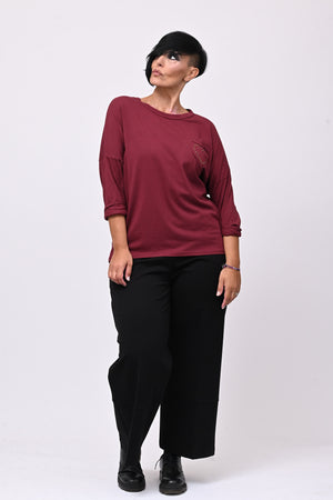 T-shirt cuore bulloni - Vino