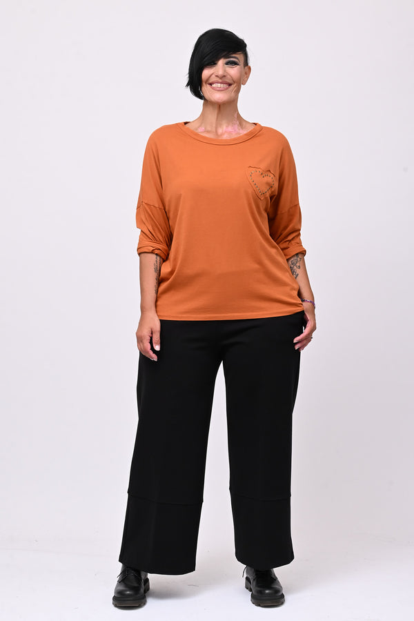 T-shirt cuore bulloni - Ruggine
