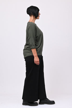 T-shirt cuore bulloni - Verde militare