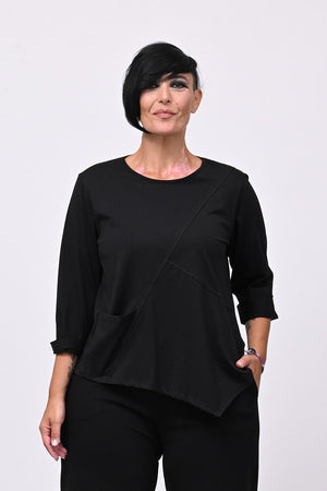 T-shirt cuciture punta - Nero