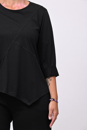T-shirt cuciture punta - Nero