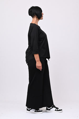 T-shirt cuciture punta - Nero