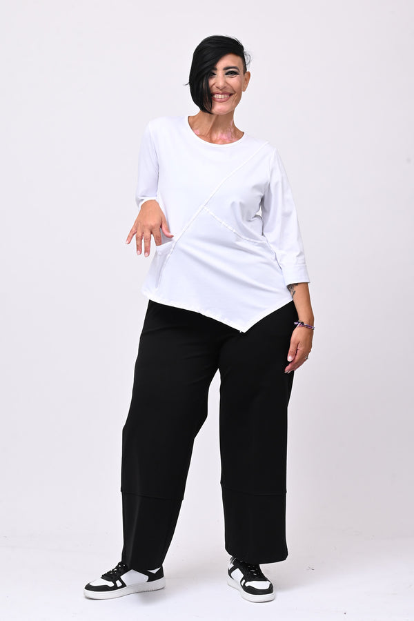 T-shirt cuciture punta - Bianco