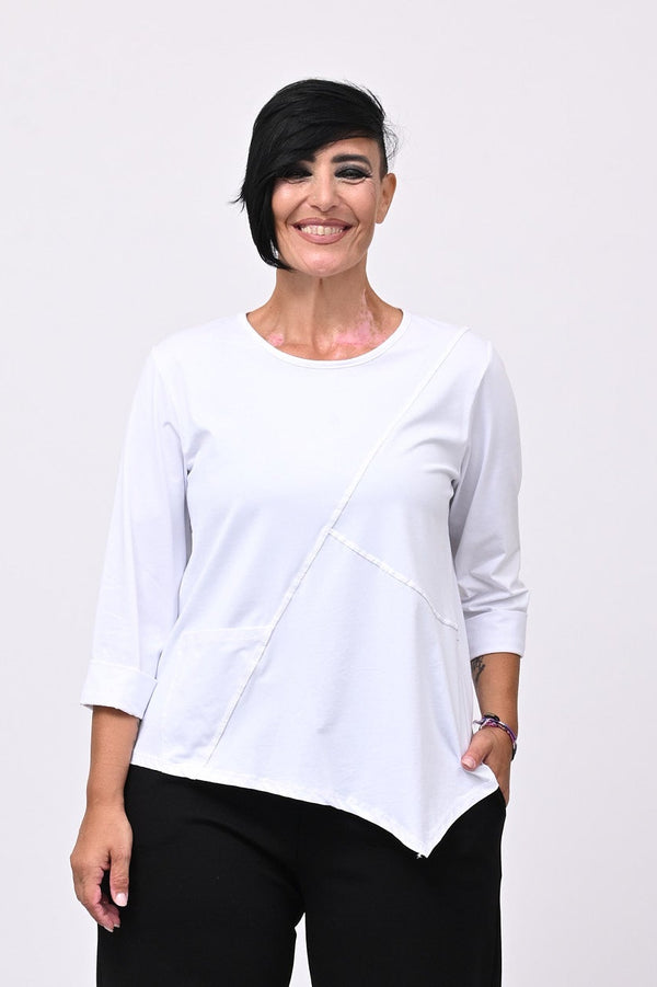 T-shirt cuciture punta - Bianco