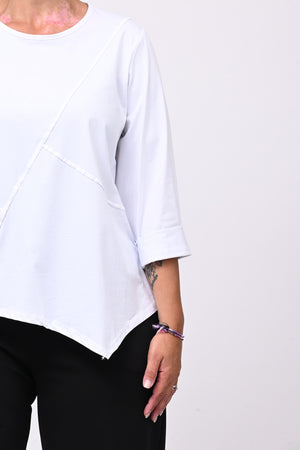 T-shirt cuciture punta - Bianco