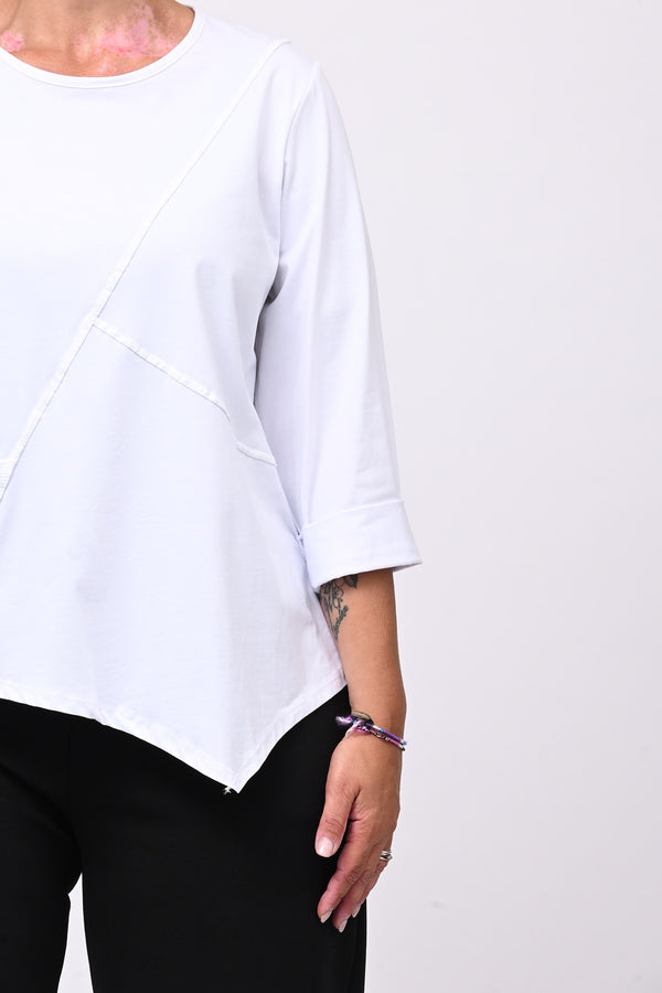 T-shirt cuciture punta - Bianco