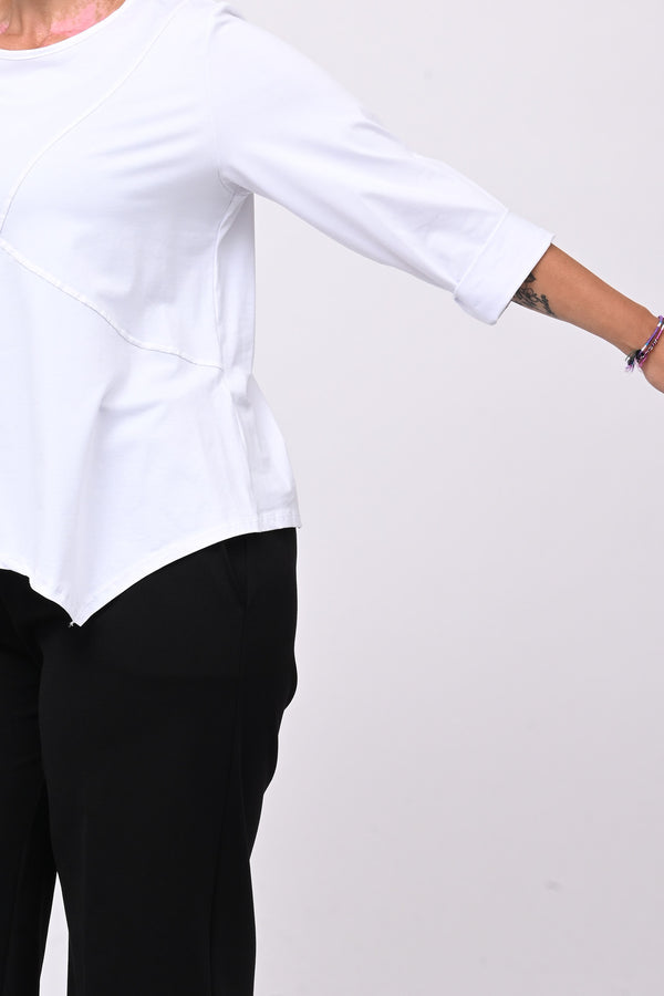 T-shirt cuciture punta - Bianco