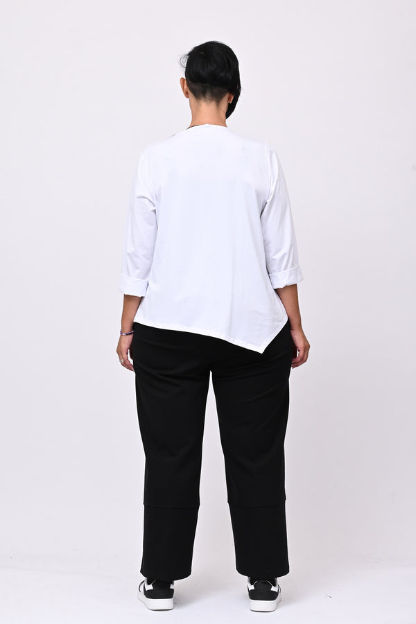 T-shirt cuciture punta - Bianco