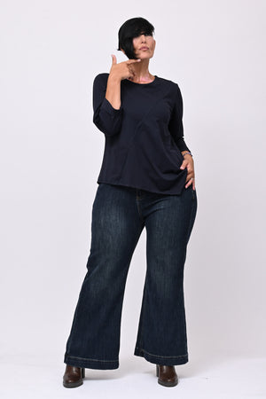 T-shirt cuciture punta - Blu