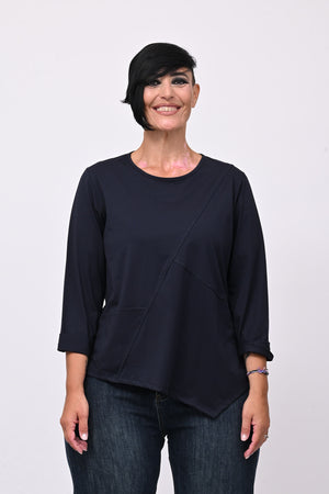 T-shirt cuciture punta - Blu