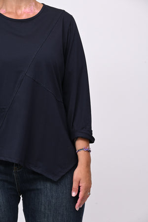 T-shirt cuciture punta - Blu