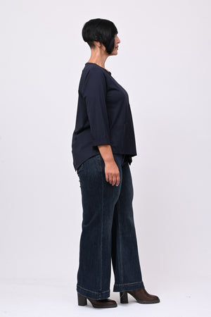 T-shirt cuciture punta - Blu