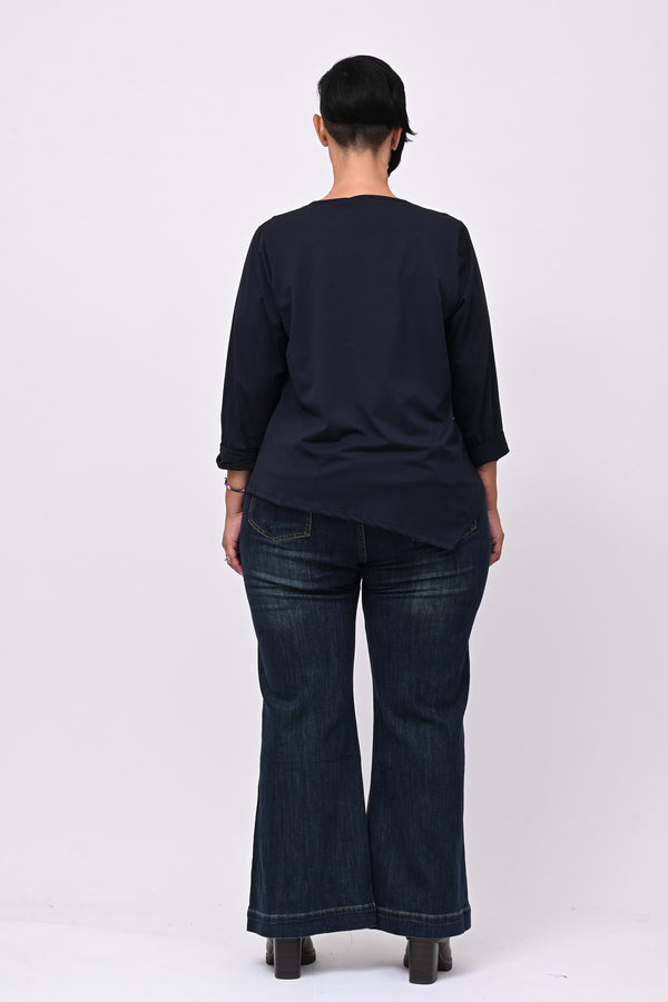 T-shirt cuciture punta - Blu
