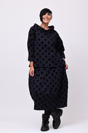 Blusa pois devorè - Blu