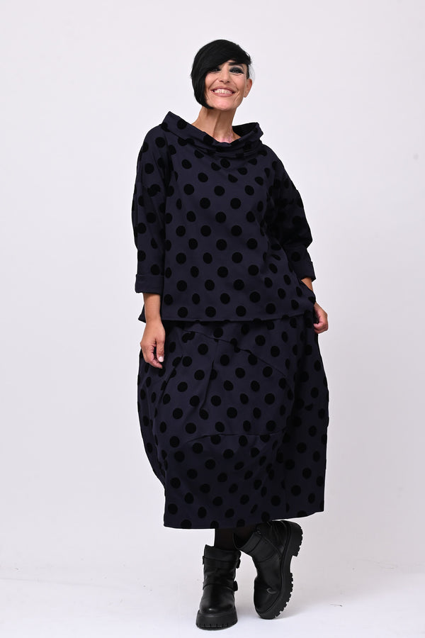 Blusa pois devorè - Blu